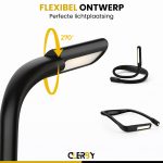 Zwarte flexibele nek lamp, 270 graden draaibaar.