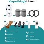 Inhoud van de verpakking: 1x Robot Ruitenreiniger, 10x Doekjes, 2x Reinigingsringen, 1x Anti-val touw, 1x Netsnoer, 1x Waterfles, 1x Afstandsbediening.
